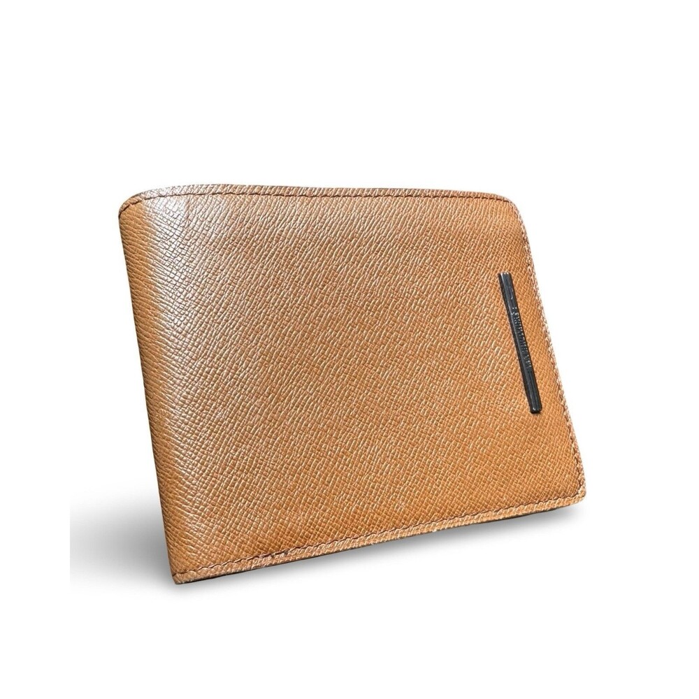 Van Brothers Carmel Brown Textured Bifold Wallet Excellent